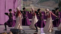 President of the Republic of Azerbaijan Ilham Aliyev and First Lady Mehriban Aliyeva attended the opening of the folklore festival.