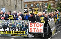 Διαδήλωση υπέρ του Πρωτοκόλλου με την ΕΕ για το Brexit στην Βόρεια Ιρλανδία