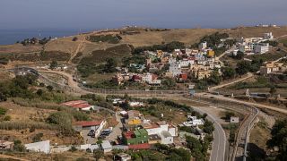 A view of the border fence that separates the Spanish enclave of Ceuta and Morocco.