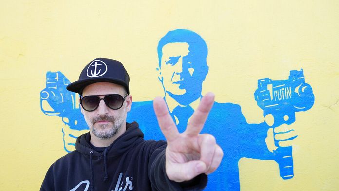 Artistas georgianos apoiam Ucrânia