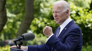 President Joe Biden speaks in the Rose Garden of the White House in Washington, Tuesday, May 17, 2022