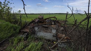 Kilőtt orosz tank a kelet-ukrajnai Harkivnél