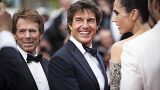 Tom Cruise poses for photographers upon arrival at the premiere of the film 'Top Gun: Maverick' at the 75th international film festival, Cannes, southern France, Wednesday, Ma