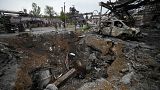 Разрушения на Мариупольском металлургическом заводе имени Ильича