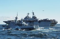 Finnish and American naval vessels participate in Exercise Hedgehog 2022 in the Baltic Sea, May 2022