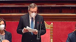 Mario Draghi al Senato italiano. (Roma, 19.5.2022)