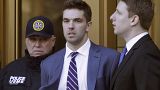 Billy McFarland, the promoter of the failed Fyre Festival in the Bahamas, leaves federal court after pleading guilty to wire fraud charges.