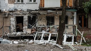 Bâtiment détruit à Severodonetsk, le 18 mai 2022