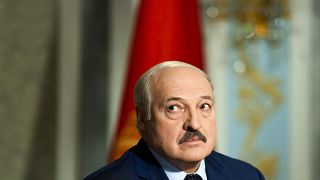 El presidente de Bielorrusia, Alexander Lukashenko, en el Palacio de la Independencia en Minsk, Bielorrusia, el jueves 5 de mayo de 2022.