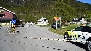 مكان وقوع حادثة الطعن في بلدة نوميدال في جنوب شرق النرويج