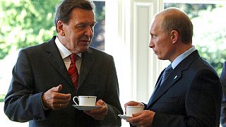Eski Almanya Başbakanı Schröder, Rus lider Putin ile beraber (arşiv)