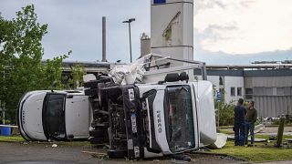 Перевёрнутые торнадо автомобили, Падерборн, 20 мая 2022 г.