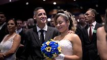50 couples get married in mass wedding ceremony in Brazil