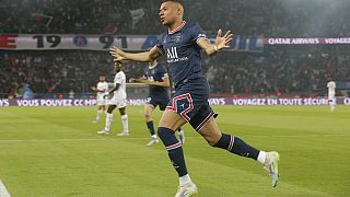 Kylian Mbappé, auteur d'un triplé au Parc des Princes face à Metz en baisser de rideau de la Ligue 1, le 21 mai 2022.