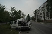 Искореженный автомобиль в Северодонецке