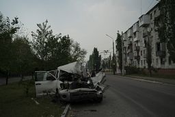Искореженный автомобиль в Северодонецке