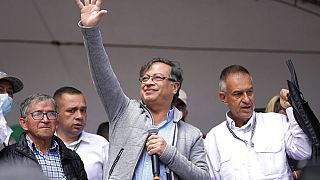 El candidato Gustavo Petro cierra su campaña en Zipaquirá, Colombia