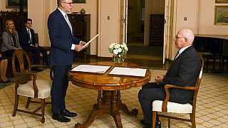 El nuevo primer ministro, Anthony Albanese, toma posesión del cargo. Camberra, Australia, 23/5/2022