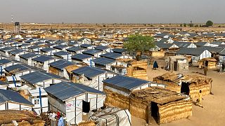 صورة جوية لمخيم جيري حيث يقيم النازحون بسبب المتطرفين الإسلاميين، نيجيريا، 2 مايو 2022.