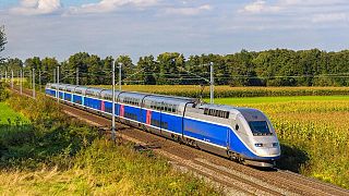 Un train à grande vitesse traverse la France
