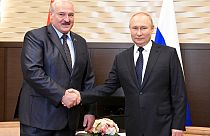 Vlagyimir Putyin és Aljakszandr Lukasenka 2022. május 23-án