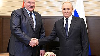 Vlagyimir Putyin és Aljakszandr Lukasenka 2022. május 23-án