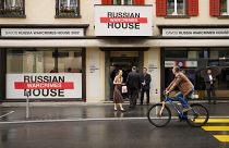 Az egykori Orosz Ház most Orosz háborús bűnök háza Davosban