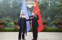 BM İnsan Hakları Yüksek Komiseri Michelle Bachelet ve Çin Dışişleri Bakanı Wang Yi