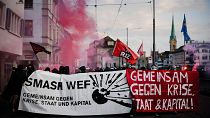 تظاهرات بر ضد مجمع جهانی اقتصاد در داووس سوئیس