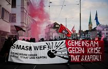 تظاهرات بر ضد مجمع جهانی اقتصاد در داووس سوئیس