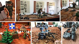 Διόραμα με ανακατασκευασμένες φιγούρες playmobil στο μουσείο των οχυρών Ρούπελ