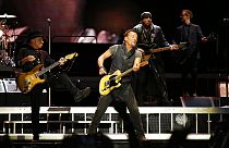 Bruce Springsteen and the E Street Band perform with the concert "The River Tour" at the Camp Nou stadium in Barcelona, Spain, Saturday, May 14, 2016.