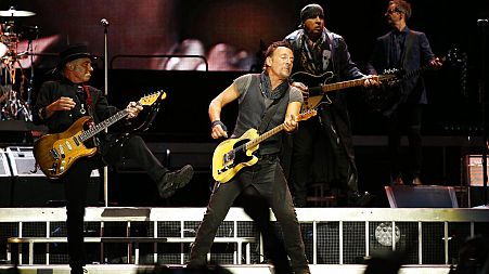 Bruce Springsteen and the E Street Band perform with the concert "The River Tour" at the Camp Nou stadium in Barcelona, Spain, Saturday, May 14, 2016.