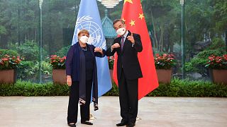 میشل باشله، کمیسر عالی حقوق بشر سازمان ملل متحد با وانگ یی، وزیر خارجه چین دیدار کرد