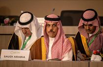 وزير الخارجية السعودي الأمير فيصل بن فرحان يحضر الاجتماع الوزاري للتحالف ضد تنظيم الدولة الإسلامية (داعش) في مراكش، المغرب، 11 مايو 2022