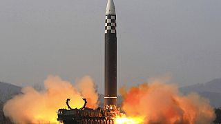 FILE - Photo distributed by North Korean government shows what it says a test-fire of a Hwasong-17 ICBM at an undisclosed location in North Korea on March 24, 2022
