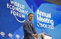 Pedro Sánchez, en el Foro Económico Mundial de Davos, el 24 de mayo de 2022