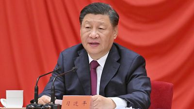 Le président chinois Xi Jinping lors d'une cérémonie à Pékin, le mardi 10 mai 2022.