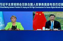 گفتگوی شی جین‌ پینگ، رئیس جمهوی چین و میشل باشله، کمیسر عالی حقوق بشر سازمان ملل متحد از طریق ویدئو کنفرانس