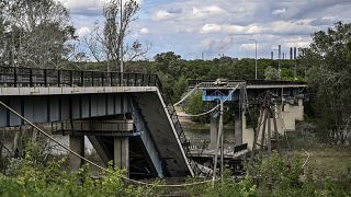 Zerstörte Brücke die Sjewjerodonezk und Lyssytschansk miteinander verbindet, 22.05.2022