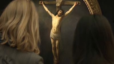 Rembrandt: Krisztus a kereszten című festménye Mas d'Agenais-ben