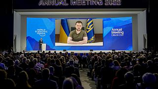 Wolodymyr Selenskyj per Videoschalte beim WEF in Davos