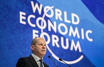 Olaf Scholz, chanceler alemão, no Fórum Económico Mundial, Davos