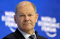 German chancellor Olaf Scholz arrive at the World Economic Forum in Davos, Switzerland, Thursday, May 26, 2022. 