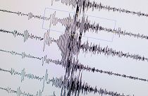 شاشة تعرض المخطط الزلزالي في مركز هانوفر للعلوم الجيولوجية وسط ألمانيا.