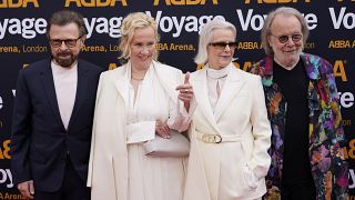 Bjorn Ulvaeus, Agnetha Faltskog, Anni-Frid Lyngstad and Benny Andersson alla prima di Abba Voyage