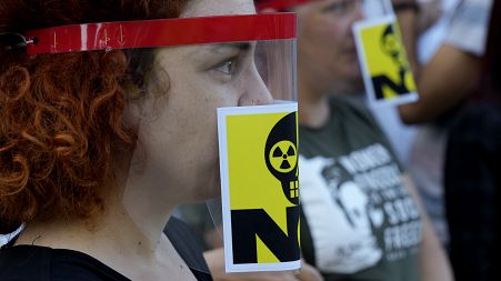 Protestors in Cyprus gather against a Russian owned nuclear plant
