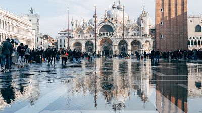 Venice’s transport, industry and tourism rely on water, but the sea is also threatening to submerge the fragile city. Venice’s transport, industry and tourism rely on water, but the sea is also threatening to submerge the fragile city.