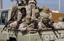 Forces loyal to Abdul Hamid Dbeibah, one of Libya’s two rival prime ministers, secure the streets of Tripoli on 17 May 2022