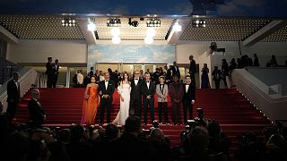 Actors and crew depart after the premiere of the film 'Armageddon Time' at the 75th international film festival, Cannes